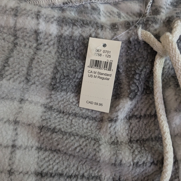 Aerie NWT Gray Plaid Fleece Joggers size M - Picture 3 of 4